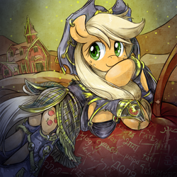 Size: 800x800 | Tagged: safe, artist:saturnspace, character:applejack, clothing, female, solo