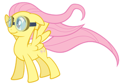 Size: 1073x744 | Tagged: safe, artist:ohitison, character:fluttershy, species:pegasus, species:pony, episode:hurricane fluttershy, g4, my little pony: friendship is magic, goggles, simple background, solo, transparent background, vector