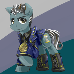 Size: 900x900 | Tagged: safe, artist:saturnspace, character:doctor whooves, character:time turner, species:earth pony, species:pony, male, solo, stallion, twelfth doctor