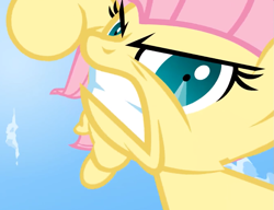 Size: 1117x856 | Tagged: safe, artist:misterdavey, character:fluttershy, action pose, angry, animation error, female, fight, flutterrage, pov, smile hd, solo, this is going to hurt