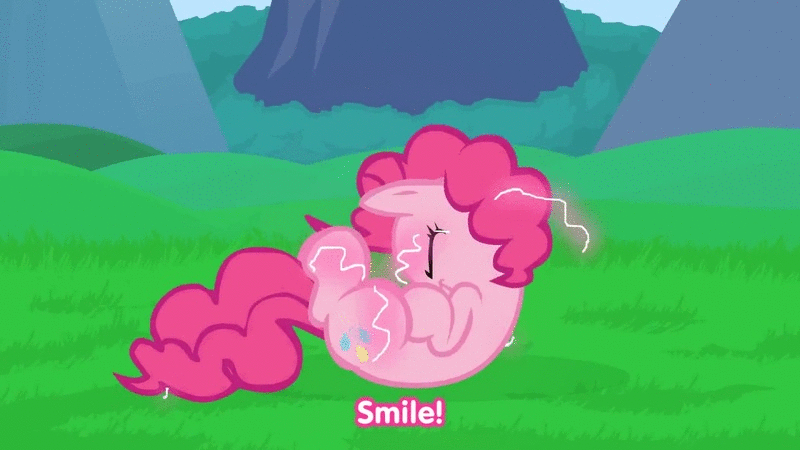Size: 800x450 | Tagged: safe, artist:misterdavey, character:pinkie pie, animated, explicit source, explosion, female, smile hd, solo