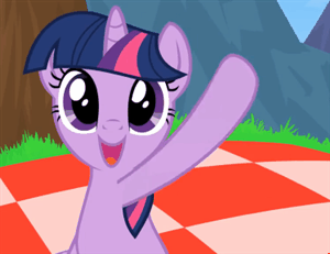 Size: 300x231 | Tagged: safe, artist:misterdavey, character:twilight sparkle, animated, cute, faec, female, happy, impossibly long hoof, smile hd, smiling, solo, twiabetes, waving