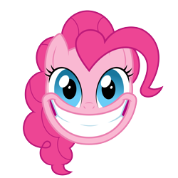 Size: 5000x5000 | Tagged: safe, artist:misterdavey, artist:zutheskunk traces, character:pinkie pie, species:earth pony, species:pony, absurd resolution, female, looking at you, simple background, smile hd, smiling, solo, transparent background, uncanny valley, vector, vector trace