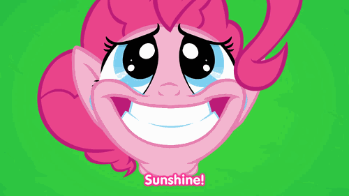 Size: 500x281 | Tagged: safe, artist:misterdavey, character:pinkie pie, animated, crying, female, smile hd, solo