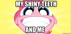 Size: 750x364 | Tagged: safe, artist:misterdavey, character:pinkie pie, female, image macro, smile hd, solo, the fairly oddparents