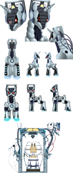 Size: 3000x7049 | Tagged: safe, artist:edowaado, character:doctor whooves, character:time turner, cyberman, cyberprince, cyborg, simple background, transparent background, vector