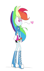 Size: 2000x3200 | Tagged: safe, artist:jankrys00, character:rainbow dash, my little pony:equestria girls, blushing, crush, female, heart, solo