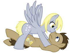 Size: 5000x3750 | Tagged: safe, artist:kooner-cz, artist:saturnspace, character:derpy hooves, character:doctor whooves, character:time turner, species:pegasus, species:pony, ship:doctorderpy, female, male, mare, scrunchy face, shipping, straight