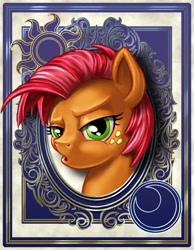 Size: 700x900 | Tagged: safe, artist:harwick, character:babs seed, species:earth pony, species:pony, female, filly, hair blowing, harwick's sun/moon portraits, portrait, solo