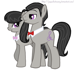 Size: 1320x1253 | Tagged: dead source, safe, artist:jaquelindreamz, character:octavia melody, species:earth pony, species:pony, female, implied selfcest, implied shipping, male, mare, octavius, otto octavius, ottotavia, ponidox, rule 63, self ponidox, stallion