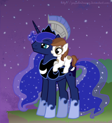 Size: 900x986 | Tagged: safe, artist:jaquelindreamz, character:pipsqueak, character:princess luna, ship:lunapip, female, male, pipi, pipsqueak (female), prince artemis, rule 63, shipping, stars, straight