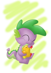 Size: 578x824 | Tagged: safe, artist:otterlore, character:peewee, character:spike, peewee, simple background, transparent background