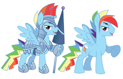 Size: 4165x2661 | Tagged: safe, artist:wicklesmack, character:rainbow dash, species:pegasus, species:pony, episode:the crystal empire, g4, my little pony: friendship is magic, spoiler:s03, armor, crystal empire, jousting, lance, male, rainbow blitz, raised hoof, rule 63, simple background, solo, stallion, transparent background, vector