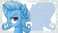 Size: 2560x1440 | Tagged: safe, artist:vird-gi, character:trixie, species:pony, species:unicorn, alternate hairstyle, female, mare, profile, solo, wallpaper