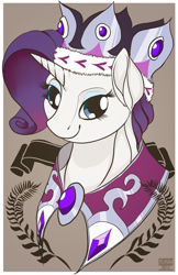 Size: 1024x1583 | Tagged: safe, artist:blindcoyote, character:rarity, episode:hearth's warming eve, g4, my little pony: friendship is magic, clothing, costume, female, portrait, princess platinum, solo