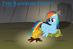 Size: 6000x4000 | Tagged: safe, artist:joey, character:rainbow dash, species:pegasus, species:pony, absurd resolution, campfire, fanfic art, female, mare, solo, vector