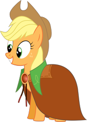 Size: 4000x5586 | Tagged: safe, artist:joey, character:applejack, species:pony, absurd resolution, cape, clothing, female, simple background, solo, transparent background, vector