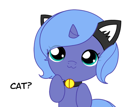 Size: 400x350 | Tagged: safe, artist:jdan-s, character:princess luna, species:alicorn, species:pony, :3, animated, behaving like a cat, bell, bell collar, bipedal, cat, cat bell, cat ears, collar, cute, dancing, eyes closed, female, filly, happy, kitty cat dance, looking, looking at you, lunabetes, open mouth, princess mewna, s1 luna, simple background, smiling, solo, weapons-grade cute, white background, wink, woona