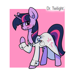 Size: 900x900 | Tagged: safe, artist:otterlore, character:twilight sparkle, clothing, doctor, female, lab coat, pen, pocket, scientist, solo, spiderponyrarity, tumblr