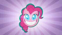 Size: 1920x1080 | Tagged: dead source, safe, artist:overmare, artist:taigalife, artist:zutheskunk edits, character:pinkie pie, female, lens flare, reference, smile hd, smiling, solo, sunburst background, vector, wallpaper