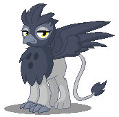 Size: 173x169 | Tagged: safe, artist:mrponiator, character:irma, species:griffon, animated, flapping, looking at you, pixel art, simple background, smiling, solo, spread wings, transparent background, wings