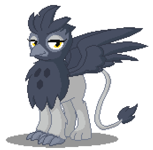 Size: 519x507 | Tagged: safe, artist:mrponiator, character:irma, species:griffon, animated, flapping, looking at you, pixel art, simple background, smiling, solo, spread wings, transparent background, wings