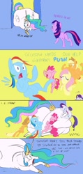 Size: 488x1024 | Tagged: safe, artist:ross irving, character:applejack, character:fluttershy, character:pinkie pie, character:princess celestia, character:rainbow dash, character:rarity, character:twilight sparkle, blushing, chubbylestia, colored sketch, fat, impossibly large butt, mane six, plot, stuck, the ass is monstrously oversized for tight entrance