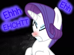 Size: 2048x1536 | Tagged: safe, artist:proponypal, character:rarity, cold, female, gross, mucus, red nosed, sick, sneezing, sneezing fetish, snot, solo, spit, spittle, spray, why