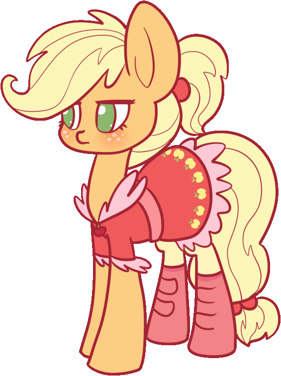 Size: 565x757 | Tagged: safe, artist:otterlore, character:applejack, alternate hairstyle, animated, boots, clothing, cute, dress, female, jackabetes, shoes, simple background, solo, transparent background