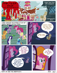 Size: 2550x3300 | Tagged: safe, artist:j5a4, character:applejack, character:pinkie pie, character:rainbow dash, character:rarity, character:twilight sparkle, comic:party of one, comic, creepypasta, grimdark series, grotesque series