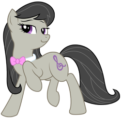 Size: 4706x4592 | Tagged: safe, artist:kooner-cz, artist:willdrawforfood1, character:octavia melody, species:earth pony, species:pony, absurd resolution, female, mare, raised hoof, raised leg, simple background, smiling, smirk, solo, transparent background, vector