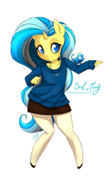 Size: 900x1425 | Tagged: safe, artist:starshinebeast, character:lemony gem, species:anthro, solo