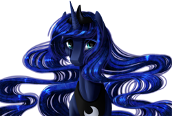 Size: 900x607 | Tagged: safe, artist:kittehkatbar, character:princess luna, crying, female, simple background, solo, transparent background