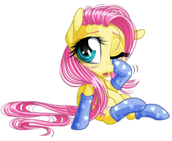 Size: 825x675 | Tagged: safe, artist:kittehkatbar, character:fluttershy, clothing, simple background, socks, transparent background