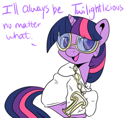 Size: 650x600 | Tagged: safe, artist:lustrous-dreams, character:twilight sparkle, ask filly twilight, ask, clothing, female, filly, filly twilight sparkle, glasses, solo, tumblr, twilightlicious, younger