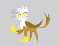 Size: 1100x850 | Tagged: safe, artist:daisyhead, character:gilda, species:griffon, female, gray background, looking at you, simple background, smiling, solo, vector, waving