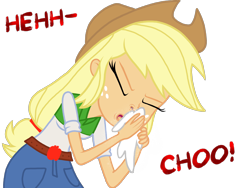 Size: 2048x1536 | Tagged: safe, artist:proponypal, character:applejack, my little pony:equestria girls, female, handkerchief, humanized, nose blowing, sneezing, sneezing fetish, solo, spray, tissue