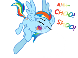 Size: 1024x768 | Tagged: source needed, safe, artist:proponypal, character:rainbow dash, female, flying, mucus, nostrils, sneezing, sneezing fetish, snot, solo, spray, wings