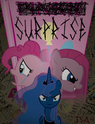 Size: 2550x3300 | Tagged: safe, artist:j5a4, character:pinkamena diane pie, character:pinkie pie, character:princess luna, comic:party of one, comic:surprise, comic, creepypasta, crying, grimdark series, grotesque series