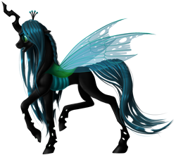 Size: 1300x1145 | Tagged: safe, artist:kittehkatbar, character:queen chrysalis, species:changeling, changeling queen, female, simple background, transparent background