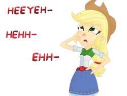 Size: 1024x768 | Tagged: safe, artist:proponypal, character:applejack, my little pony:equestria girls, cold, female, finger under nose, sick, sneezing, sneezing fetish, solo