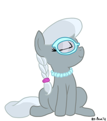 Size: 600x675 | Tagged: safe, artist:aa, character:silver spoon, species:earth pony, species:pony, female, glasses, simple background, solo, white background