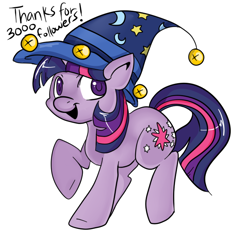 Size: 650x600 | Tagged: safe, artist:lustrous-dreams, character:star swirl the bearded, character:twilight sparkle, ask filly twilight, ask, clothing, costume, female, filly, hat, solo, tumblr, younger