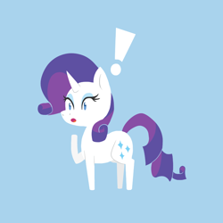 Size: 850x850 | Tagged: safe, artist:elslowmo, character:rarity, exclamation point, female, solo