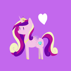 Size: 850x850 | Tagged: safe, artist:elslowmo, character:princess cadance, female, heart, solo