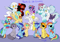 Size: 1280x907 | Tagged: safe, artist:lustrous-dreams, character:minuette, character:posey, character:rainbow dash, character:spitfire, character:sunshower raindrops, character:surprise, character:twilight sparkle, oc, ask filly twilight, chubbie, g1, ask, clothing, eyepatch, female, filly, pirate, pirate dash, scarf, tumblr, younger