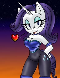 Size: 598x768 | Tagged: source needed, useless source url, safe, artist:odiz, character:rarity, species:anthro, sonic the hedgehog (series), sonicified, style emulation, trace
