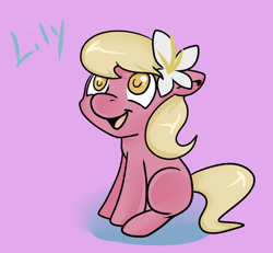 Size: 650x600 | Tagged: safe, artist:lustrous-dreams, character:lily, character:lily valley, ask, ask the flower trio, female, filly, solo, tumblr, younger