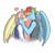 Size: 1250x1230 | Tagged: safe, artist:nolycs, character:fluttershy, character:rainbow dash, species:anthro, species:pegasus, ship:flutterdash, blushing, butterblitz, butterscotch, eyes closed, gay, heart, kissing, male, profile, rainbow blitz, rule 63, shipping, stallion, wings