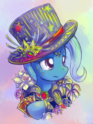 Size: 600x800 | Tagged: safe, artist:saturnspace, character:trixie, species:pony, species:unicorn, clothing, female, hat, mare, solo, steampunk, top hat